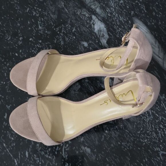 BRAND NEW LULUS-TAYLOR NATURAL ANKLE STRAP HEEL SUEDE SANDAL - Picture 6 of 16